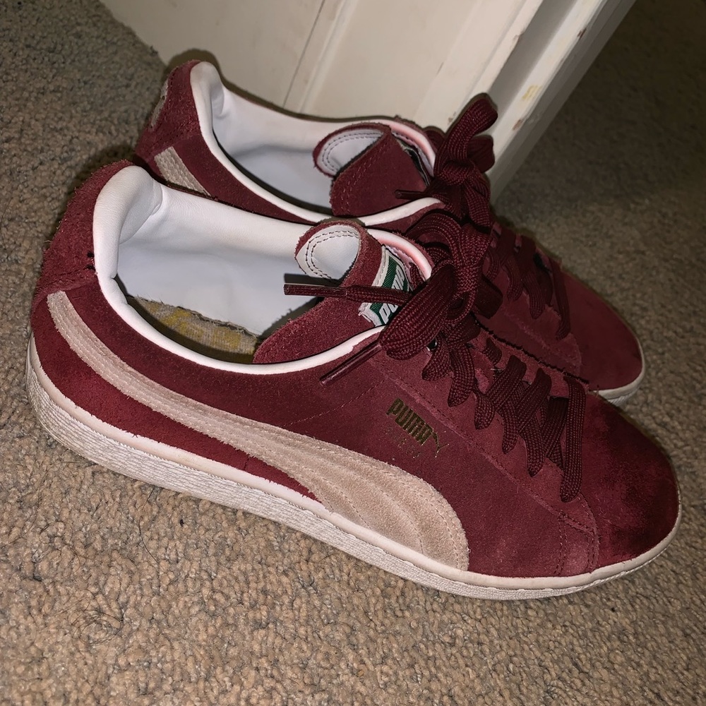 Burgundy puma suede
